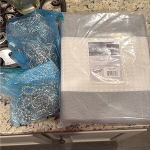 Madison Park Textured Gray and White Shower Curtain